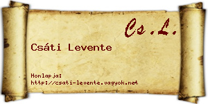 Csáti Levente névjegykártya